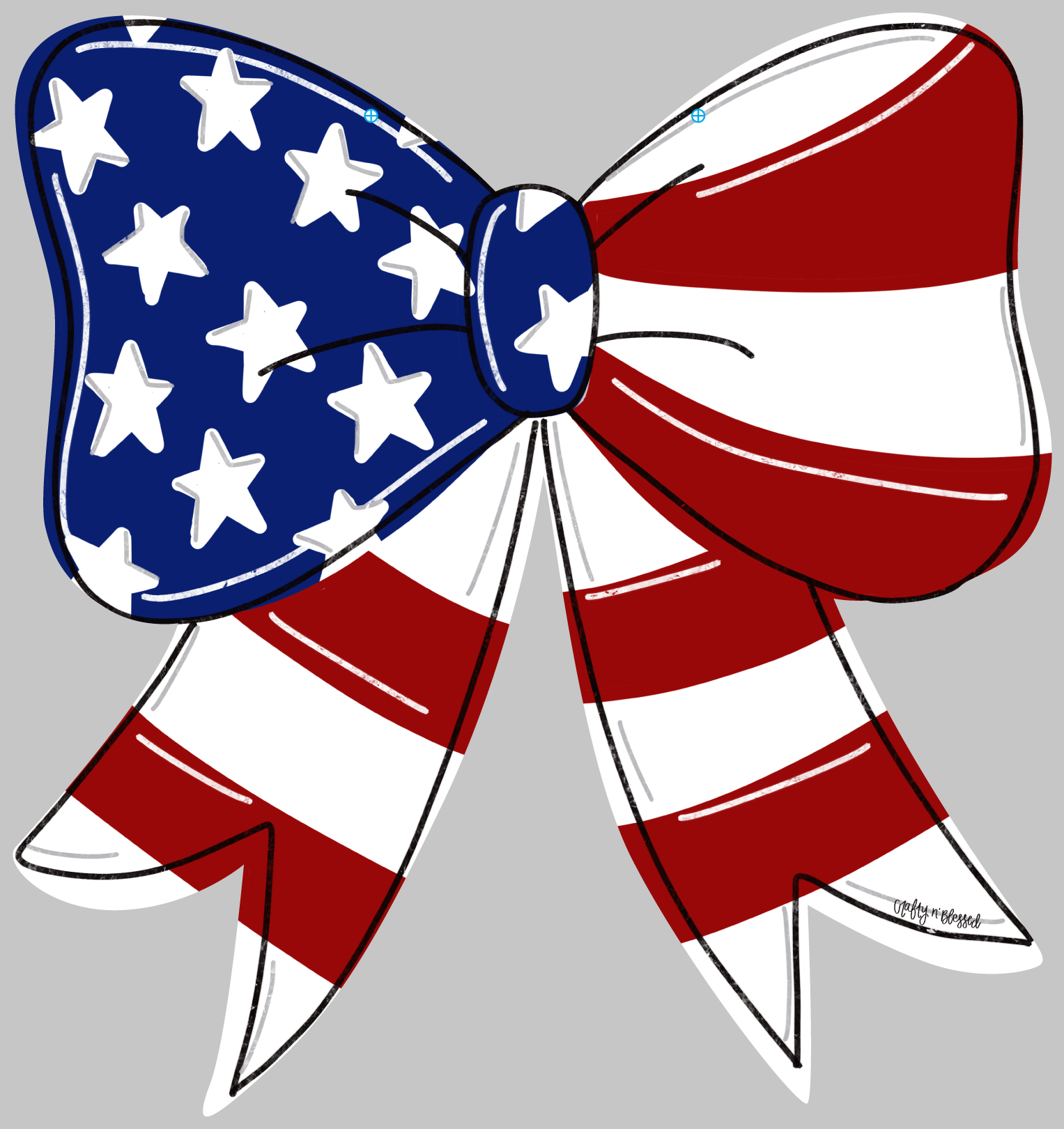 CRAFTY N BLESSED BOW THAT LOOKS LIKE USA FLAG