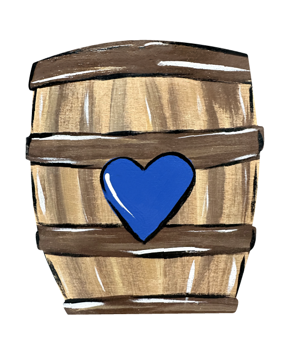 CRAFTY N BLESSED BARREL WITH BLUE HEART