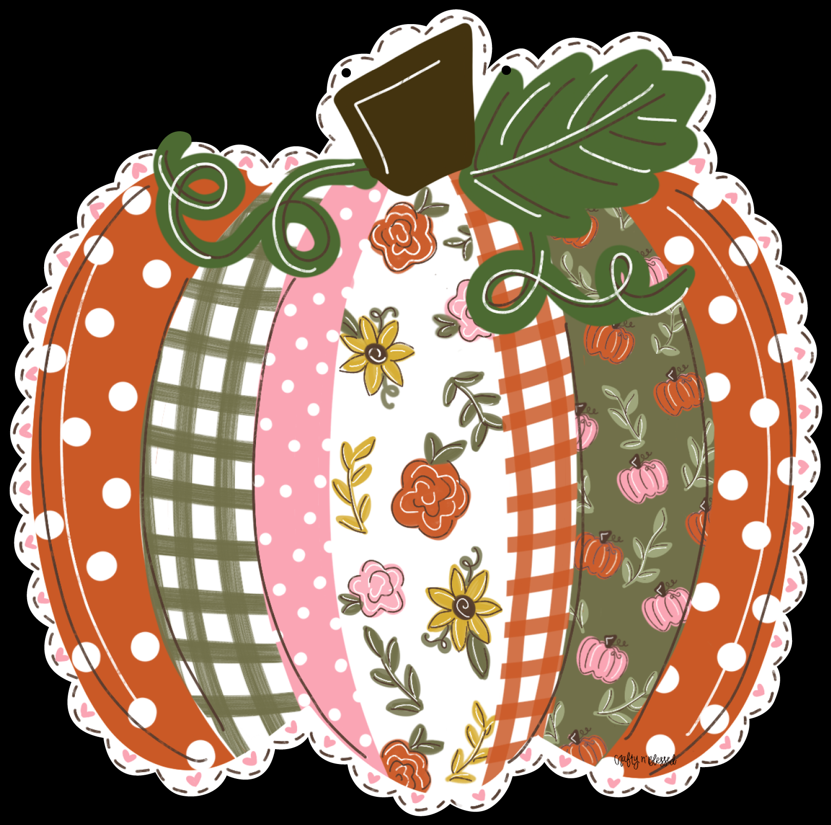 CRAFTY N BLESSED PATCHWORK PUMPKIN