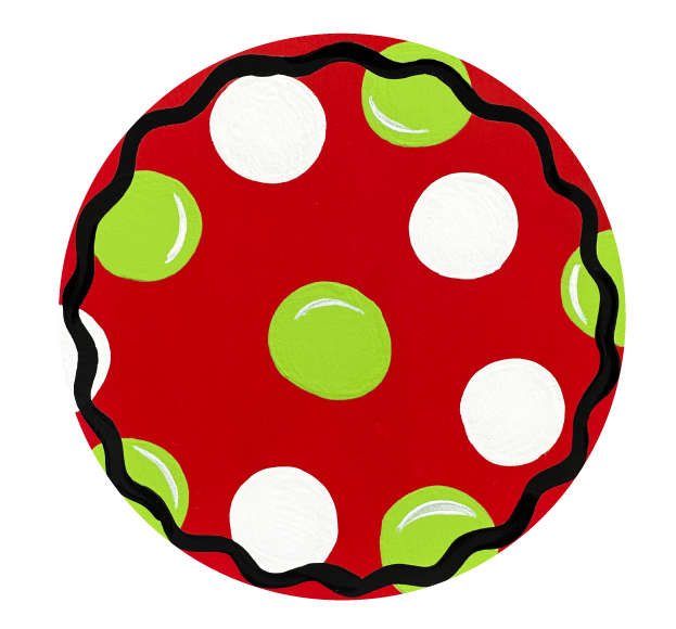 CRAFTY N BLESSED RED CIRCLE WITH DOTS