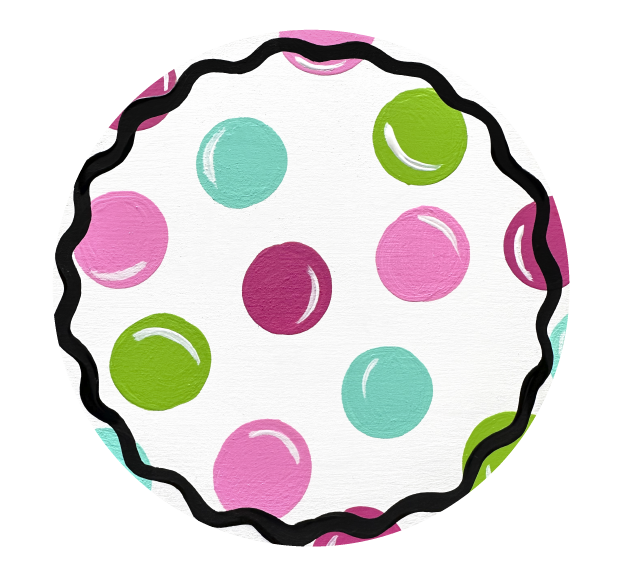CRAFTY N BLESSED WHITE CIRCLE WITH DOTS