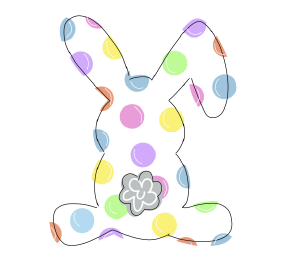 CRAFTY N BLESSED BUNNY WITH COLORFUL DOTS