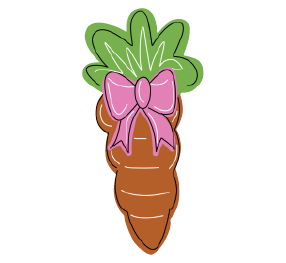 CRAFTY N BLESSED CARROT WITH PINK RIBBON