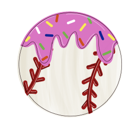 CRAFTY N BLESSED BASEBALL WITH PINK SPRINKLES