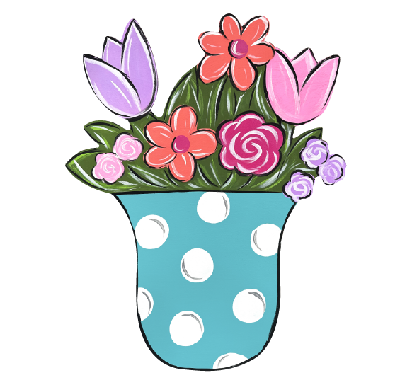 CRAFTY N BLESSED SPRING FLOWERS IN TEAL VASE