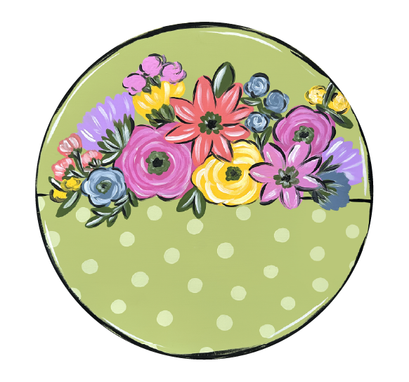 CRAFTY N BLESSED CIRCLE WITH FLOWERS IN THE MIDDLE