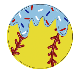 CRAFTY N BLESSED SOFTBALL WITH BLUE ICING