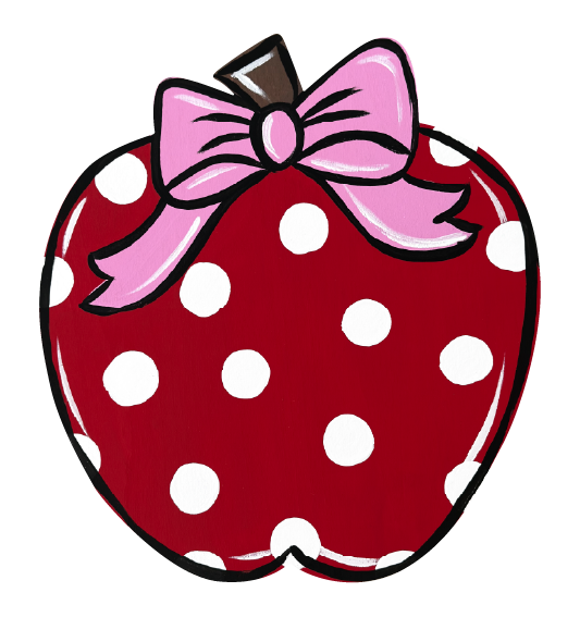 CRAFTY N BLESSED RED APPLE WITH DOTS