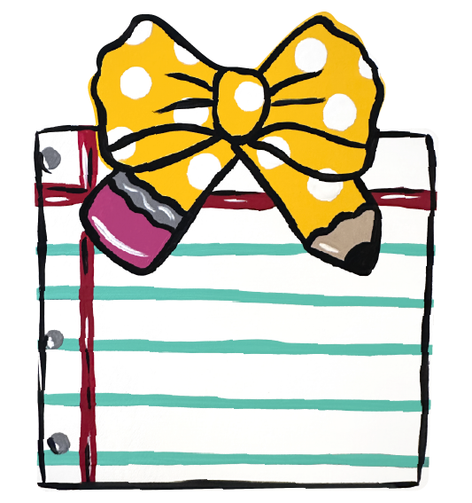 CRAFTY N BLESSED PLAIN PAPER WITH PENCIL BOW