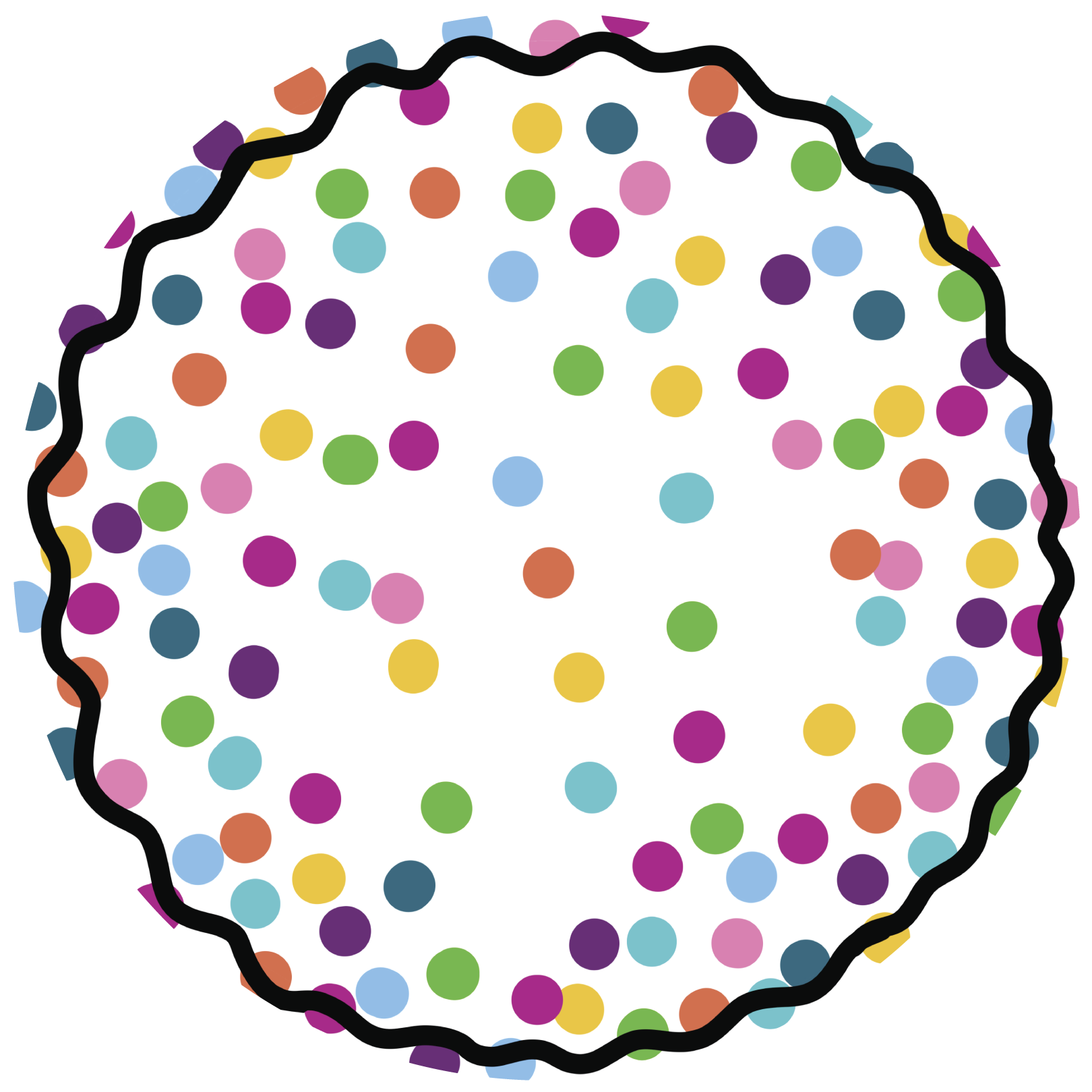 CRAFTY N BLESSED MULTI COLORED DOTS