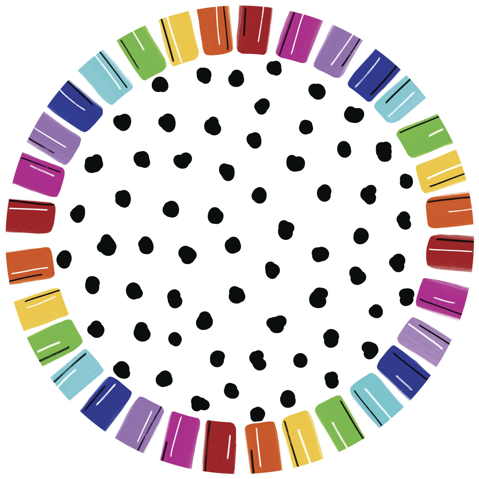 CRAFTY N BLESSED CIRCLE WITH MULTI COLOR EDGE