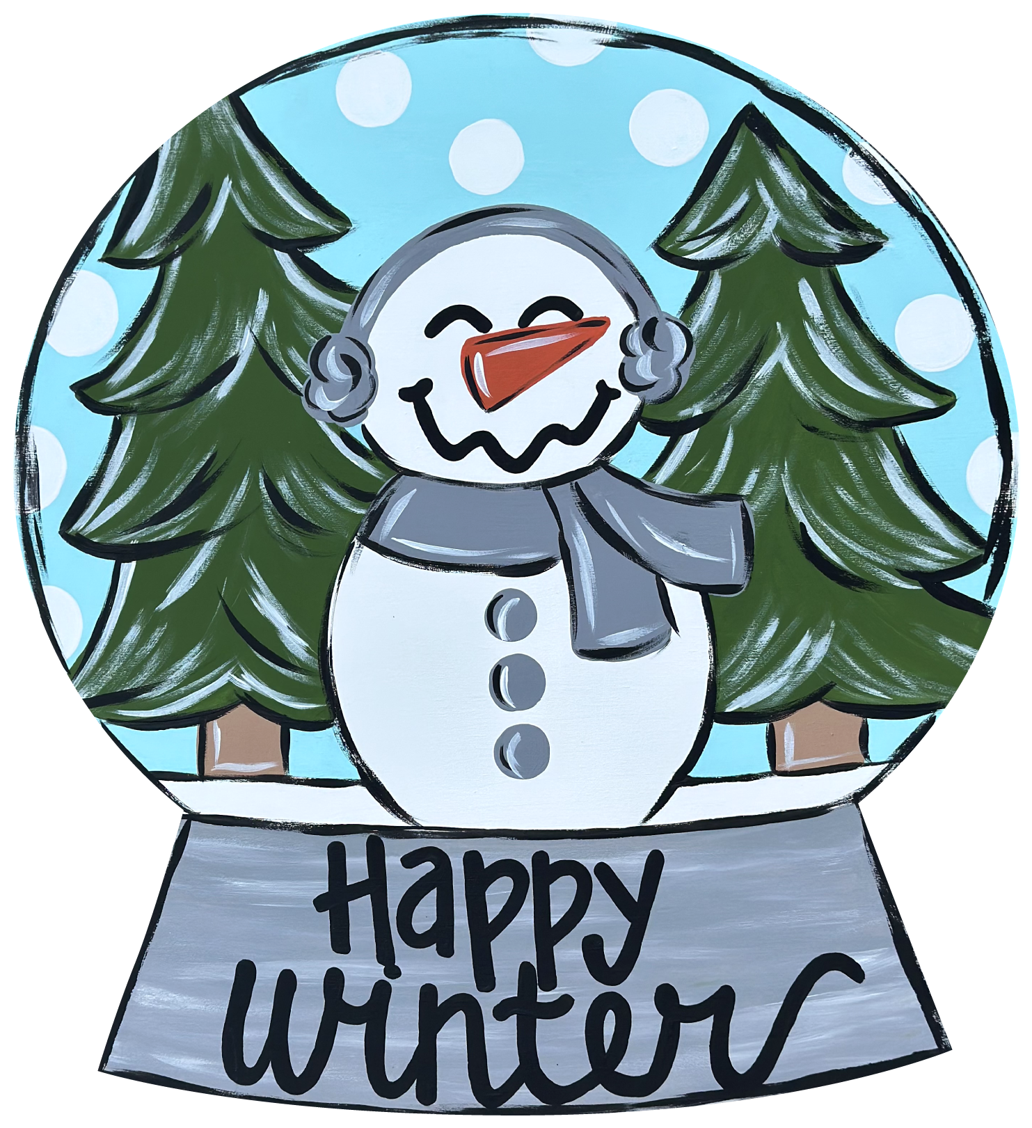 CRAFTY N BLESSED HAPPY WINTER SNOWMAN SNOWGLOBE