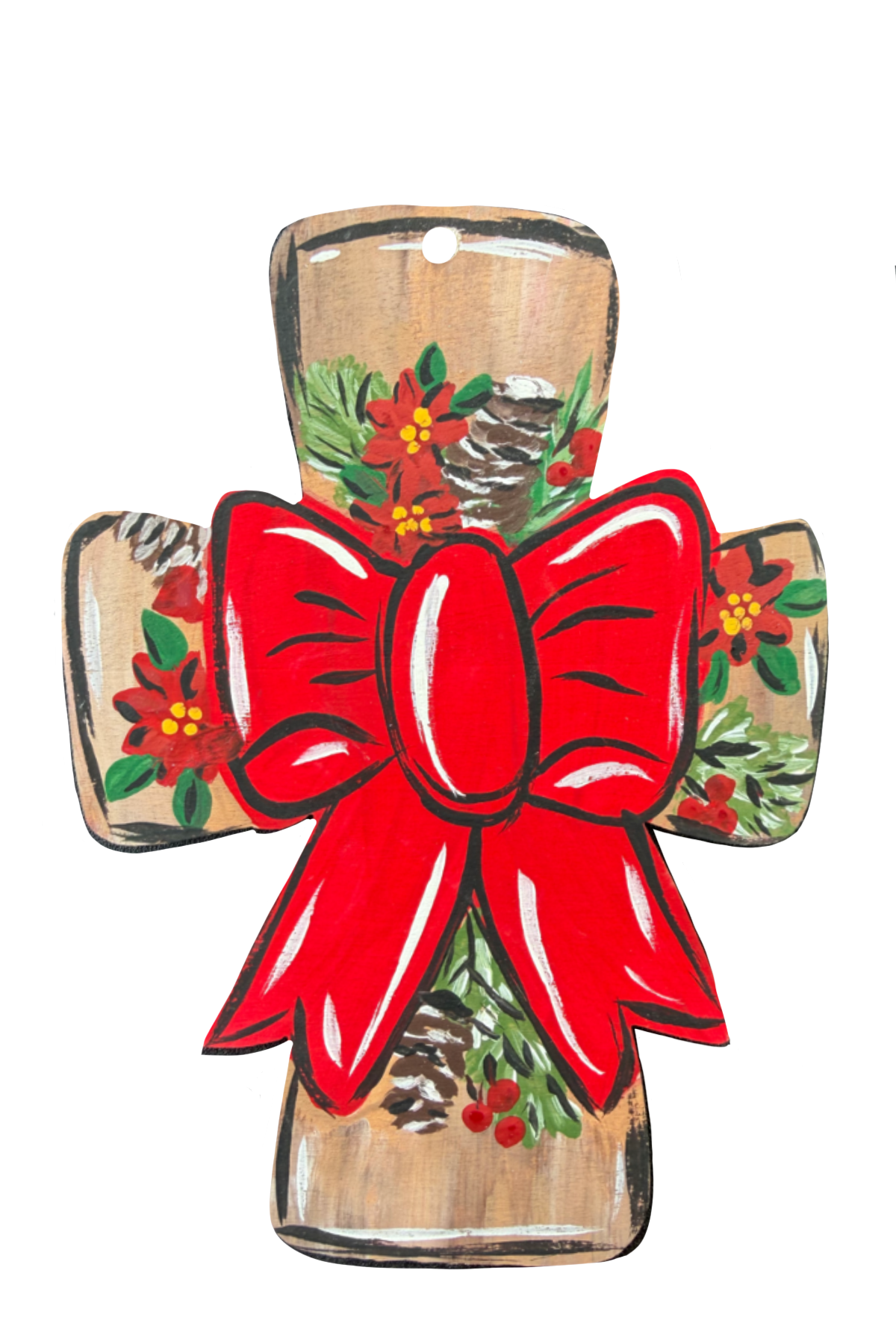 CRAFTY N BLESSED CROSS WITH RED BOW