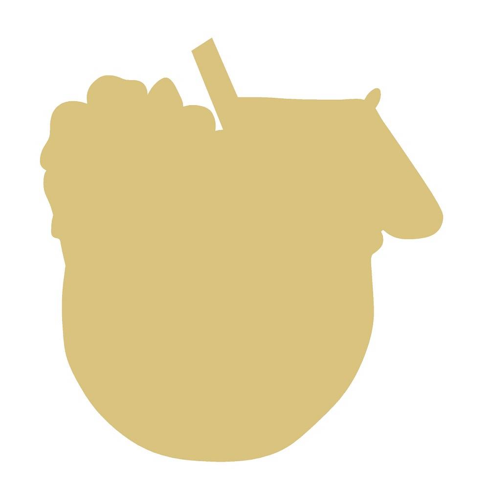 Basic Shape Coconut Drink MDF Cutout With Straw - Unfinished For DIY