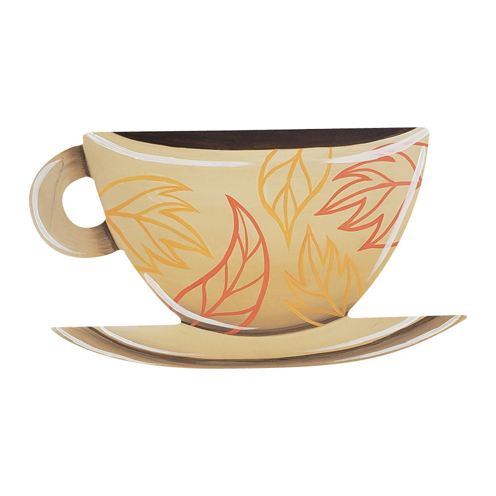 Basic Shape Coffee Cup MDF Cutout With Saucer Silhouette - Unfinished For DIY