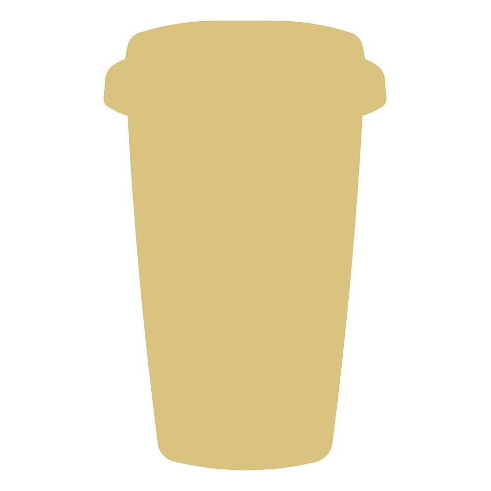 Basic Shape Coffee Cup MDF Cutout Silhouette Style 2 - Unfinished For DIY