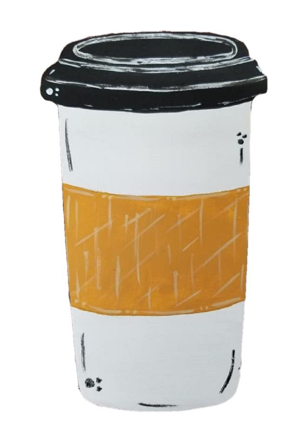 Basic Shape Coffee Cup MDF Cutout Silhouette Style 2 - Unfinished For DIY