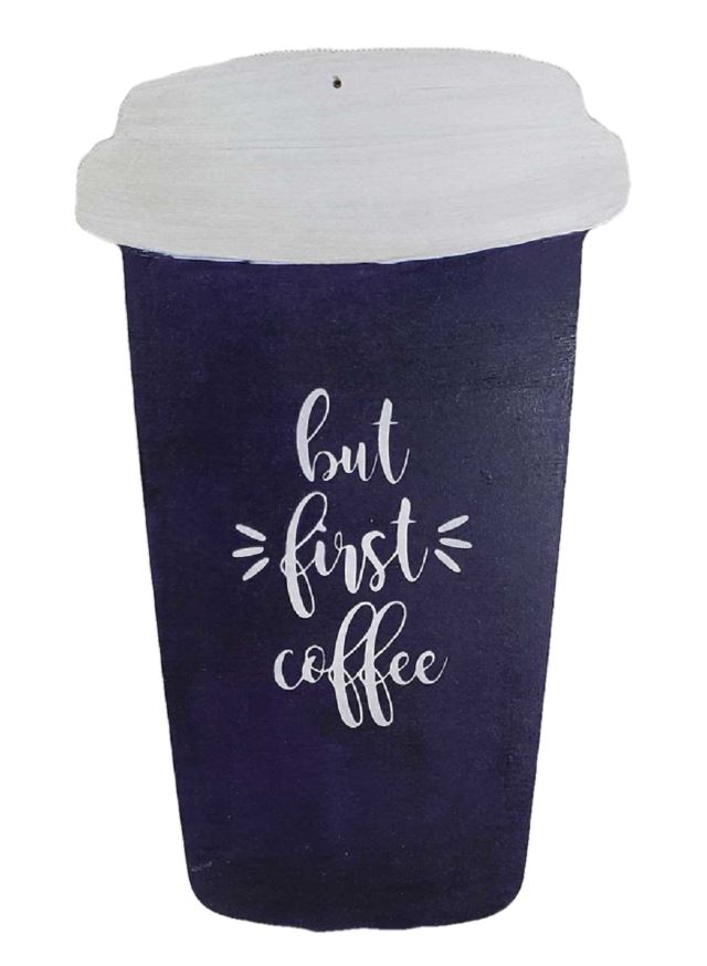 Basic Shape Coffee Cup MDF Cutout Silhouette Style 2 - Unfinished For DIY