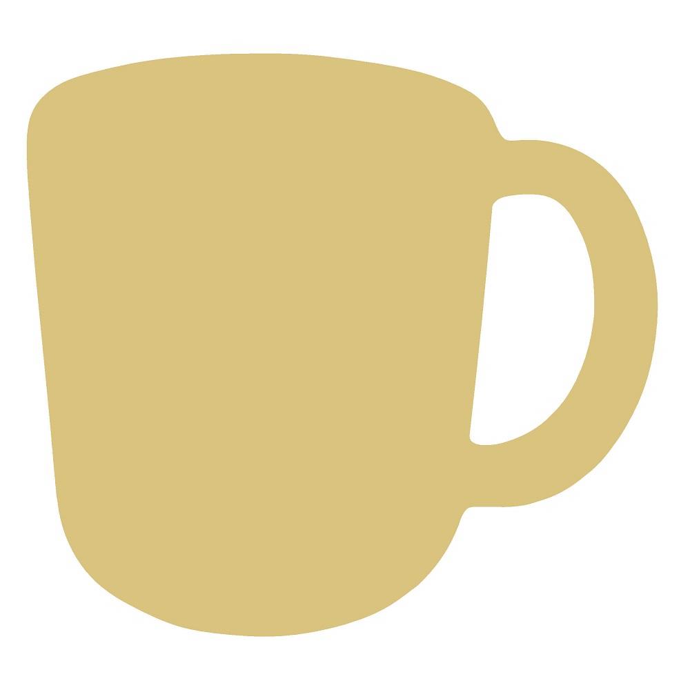 Basic Shape Coffee Cup MDF Cutout Silhouette Style 4 - Unfinished For DIY