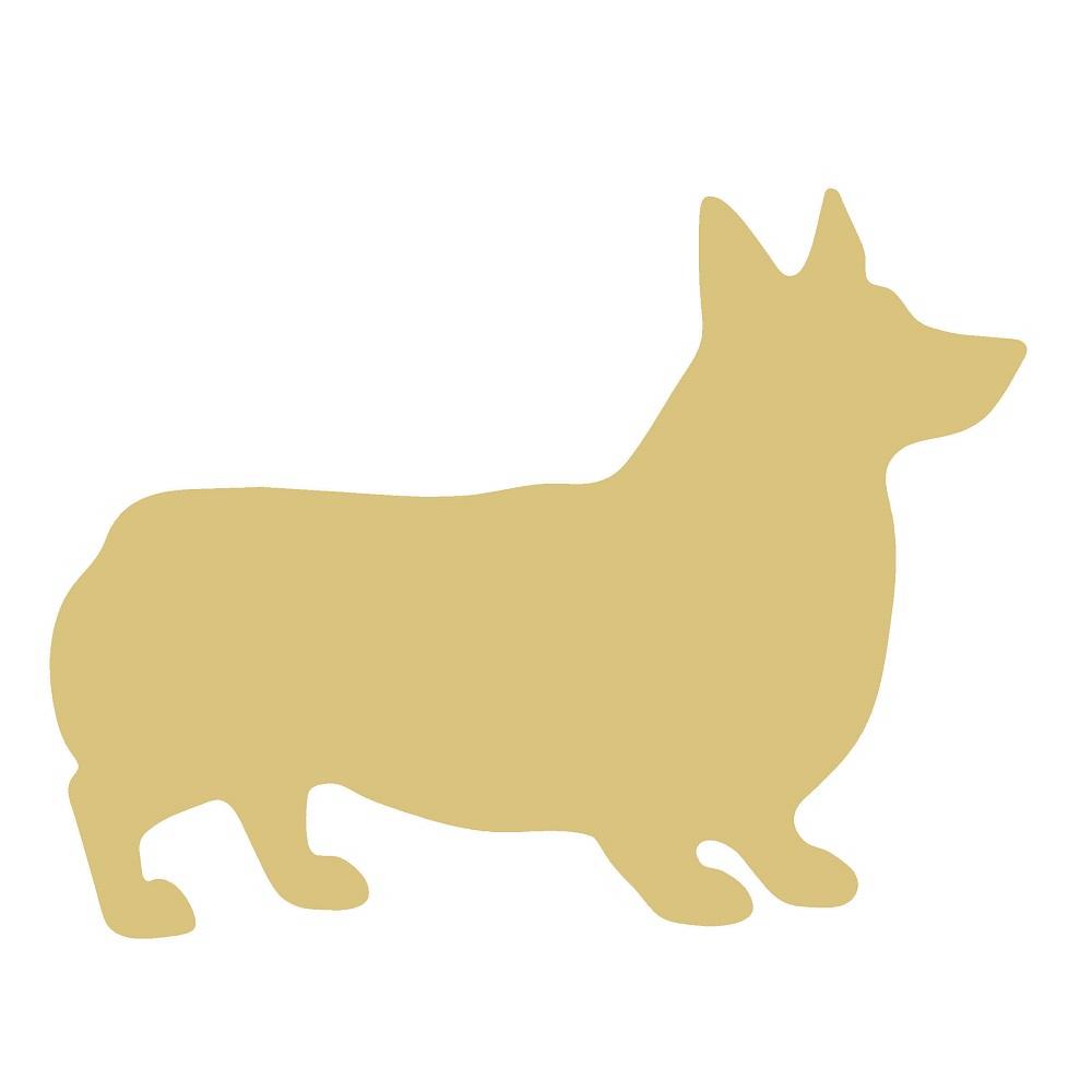 Basic Shape Corgi MDF Cutout Silhouette - Unfinished For DIY