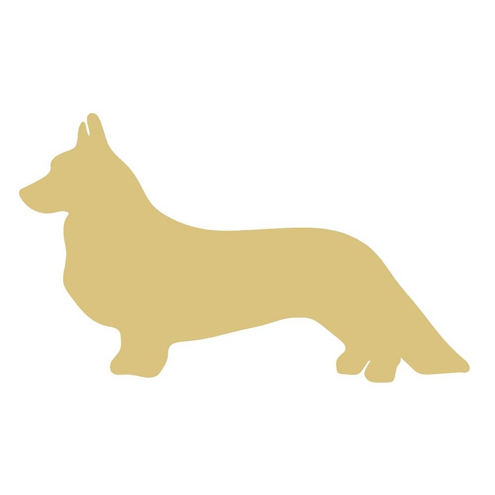 Basic Shape Corgi MDF Cutout Dog Silhouette Style 2 - Unfinished For DIY