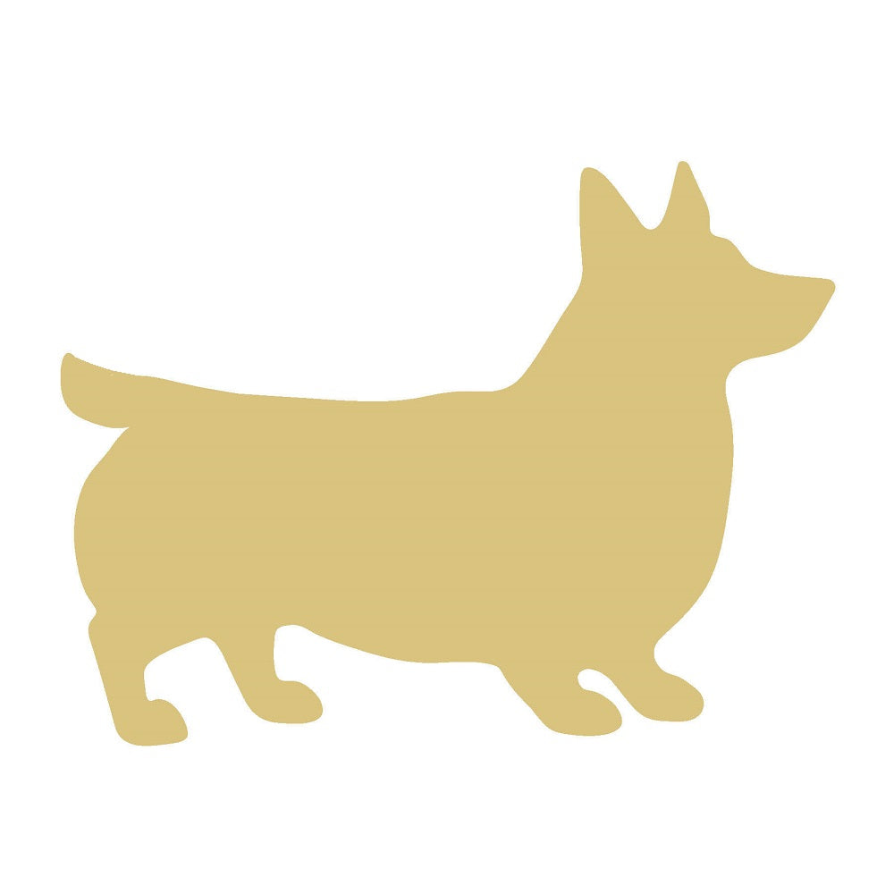 Basic Shape Corgi MDF Cutout Dog Silhouette Style 3 - Unfinished For DIY