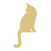 Basic Shape Cat Silhouette MDF Cutout Corner Cat - Unfinished For DIY
