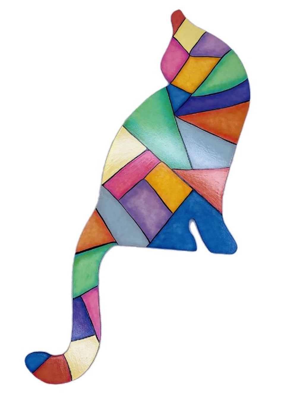Basic Shape Cat Silhouette MDF Cutout Corner Cat - Unfinished For DIY