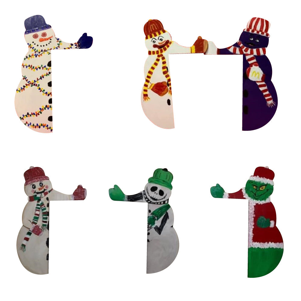 Basic Shape Corner Snowman MDF Cutout Winter Decor - Unfinished For DIY