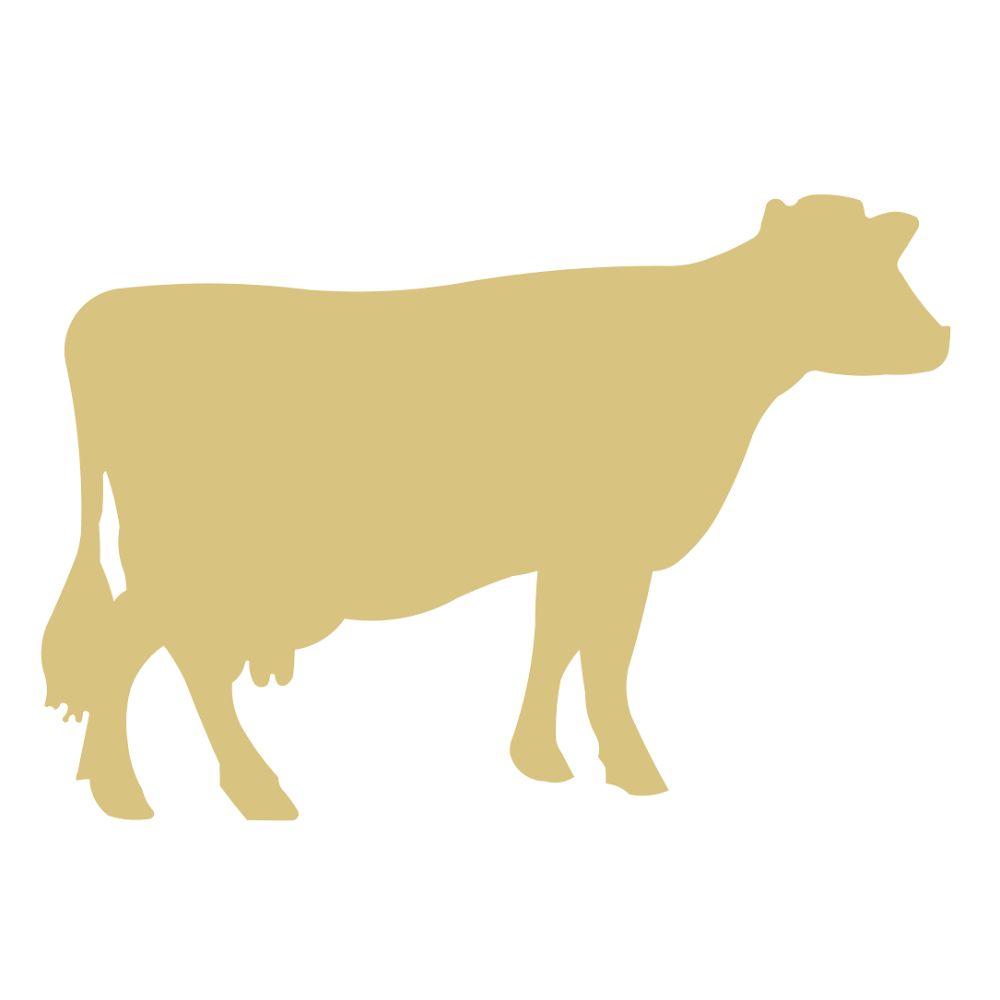 Basic Shape Cow MDF Cutout Silhouette Style 2 - Unfinished For DIY