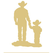 Basic Shape Father And Son Cowboy MDF Cutout - Unfinished For DIY