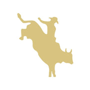 Basic Shape Cowboy On Bull MDF Cutout Rodeo Rider - Unfinished For DIY