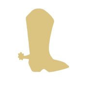 Basic Shape Cowboy Boot MDF Cutout Silhouette With Spur - Unfinished For DIY