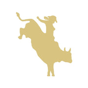 Basic Shape Cowgirl On Bull Silhouette MDF Cutout Rodeo Rider - Unfinished For DIY