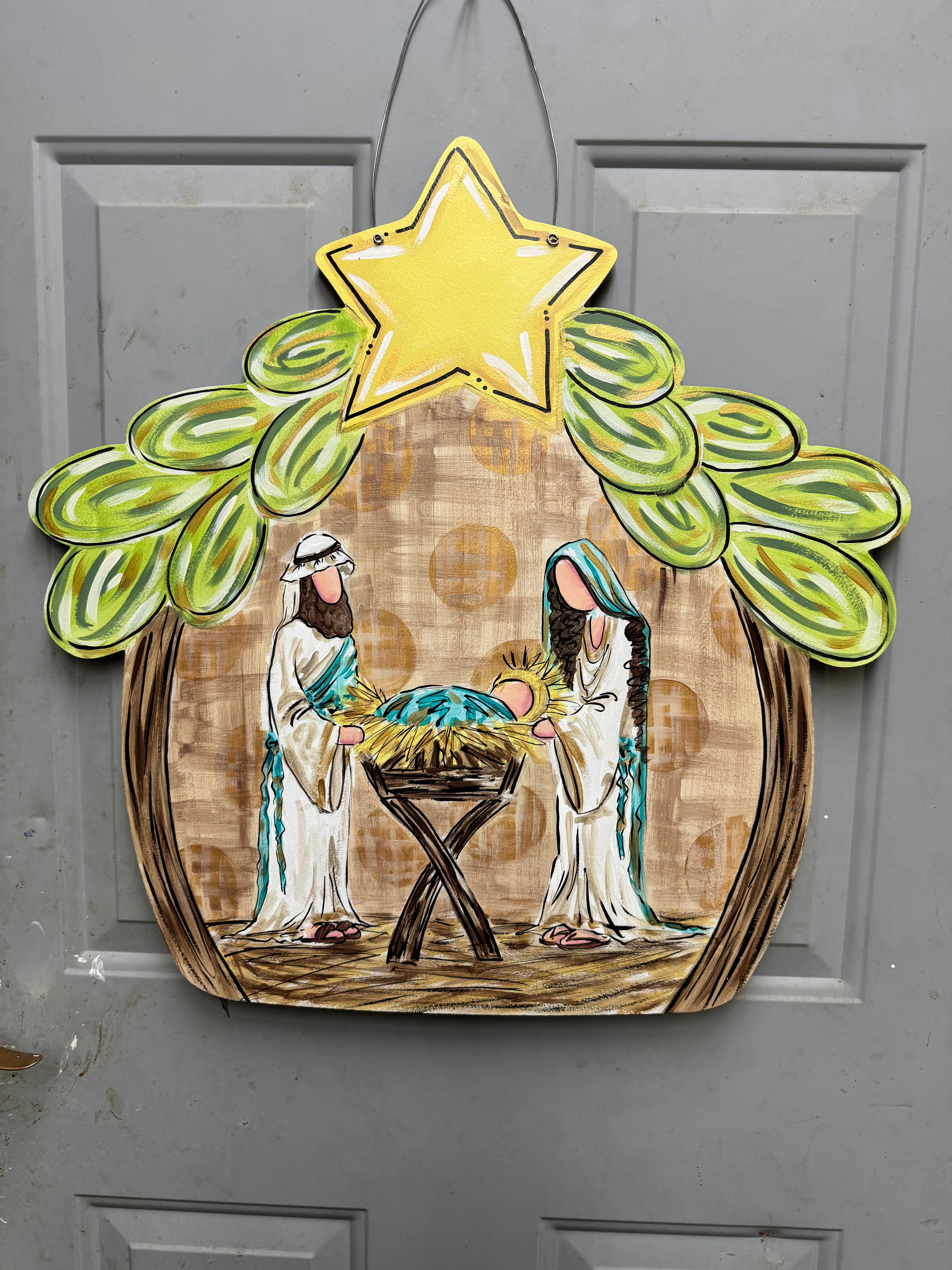 CINDY'S NATIVITY WITH BROWN BACKGROUND