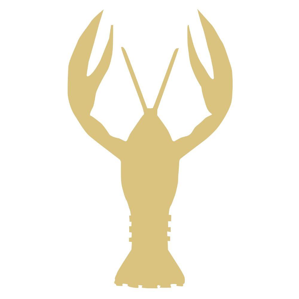 Basic Shape Crawfish MDF Cutout Silhouette - Unfinished For DIY