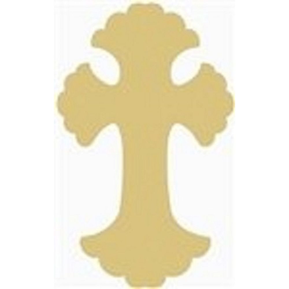 Basic Shape Cross MDF Cutout Ornate Fleur-End Cross Silhouette - Unfinished For DIY