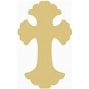 Basic Shape Cross MDF Cutout Ornate Fleur-End Cross Silhouette - Unfinished For DIY