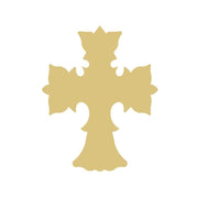 Basic Shape Cross MDF Cutout Ornate Cross Silhouette Style 4 - Unfinished For DIY