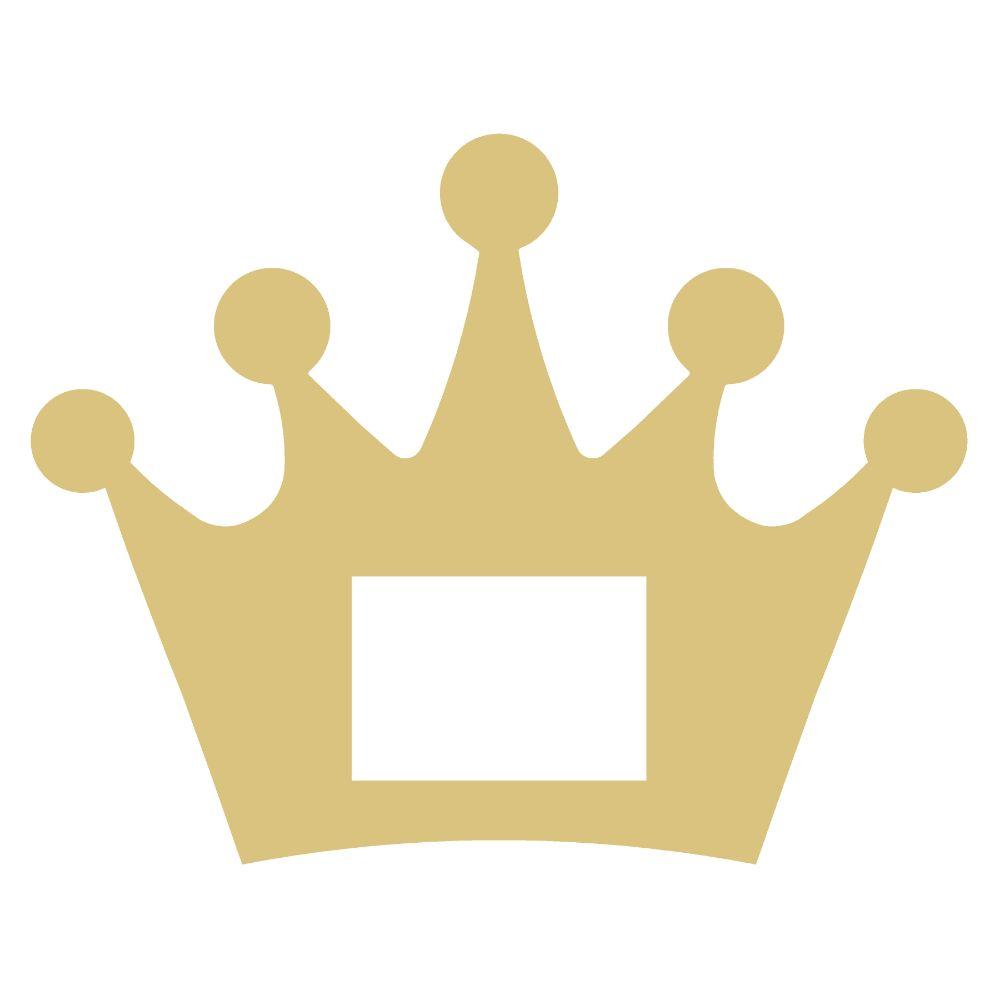 Basic Shape Crown MDF Cutout Silhouette With Central Window - Unfinished For DIY