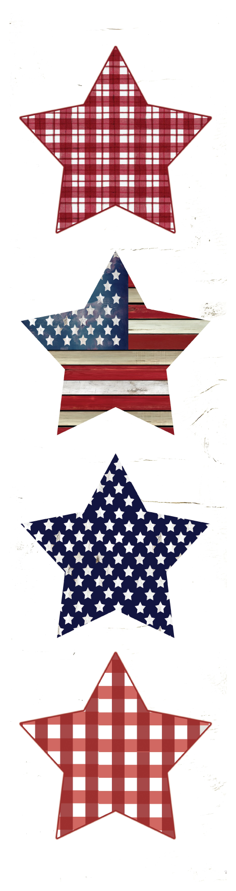 COURTSIDE MARKET CSM-BRD-AF399-6X24-12 FOUR STARS WITH RED WHITE BLUE COLOR