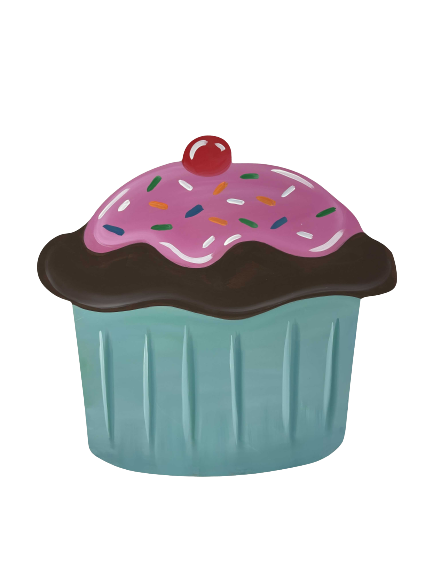 Basic Shape Cupcake MDF Cutout Cupcake Silhouette - Unfinished For DIY