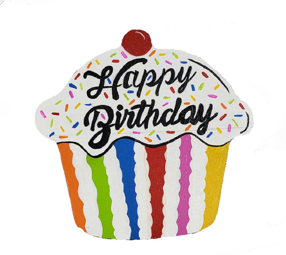 Basic Shape Cupcake MDF Cutout Cupcake Silhouette - Unfinished For DIY