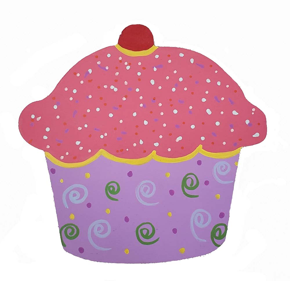 Basic Shape Cupcake MDF Cutout Cupcake Silhouette - Unfinished For DIY