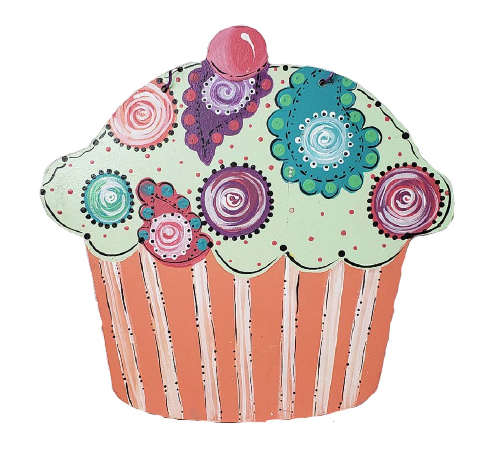 Basic Shape Cupcake MDF Cutout Cupcake Silhouette - Unfinished For DIY