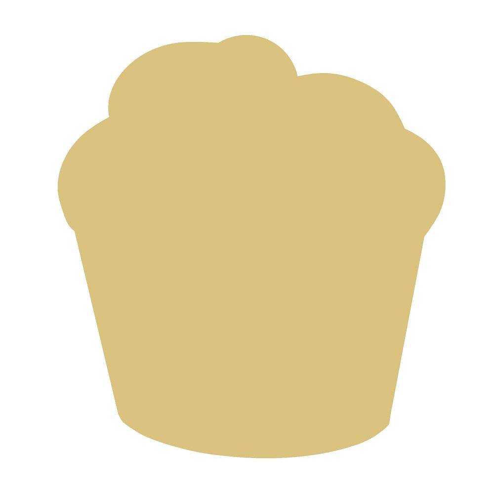Basic Shape Cupcake MDF Cutout Silhouette - Unfinished For DIY