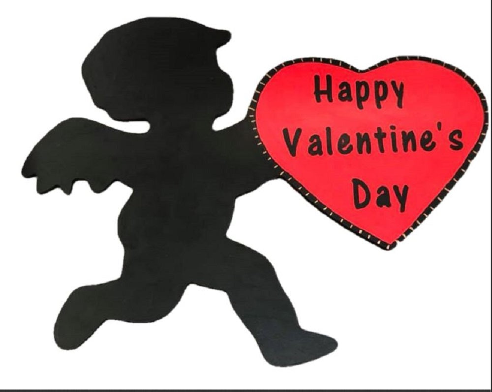 Basic Shape Cupid MDF Cutout Cupid With Heart - Unfinished For DIY