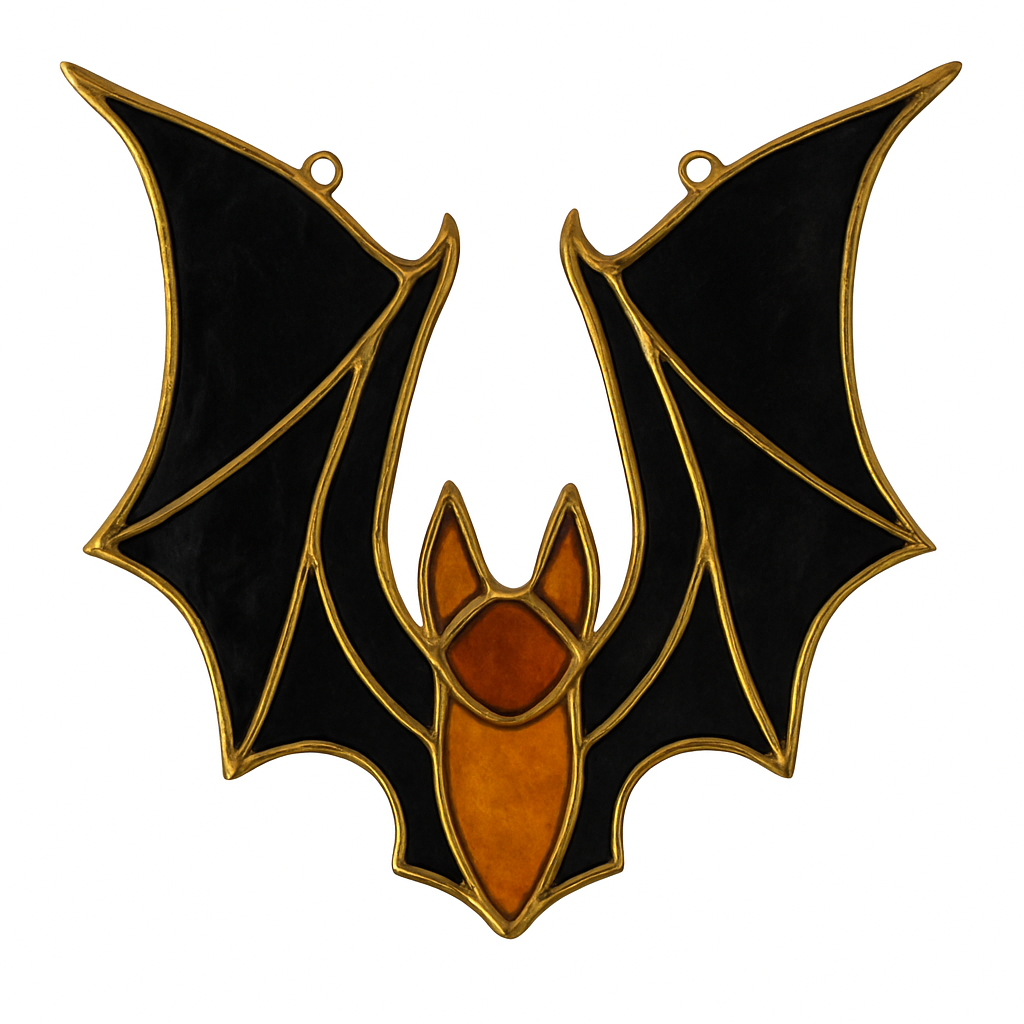 Faux Stained Glass Laser Cut MDF Cutout Halloween Bat Silhouette - Unfinished For DIY