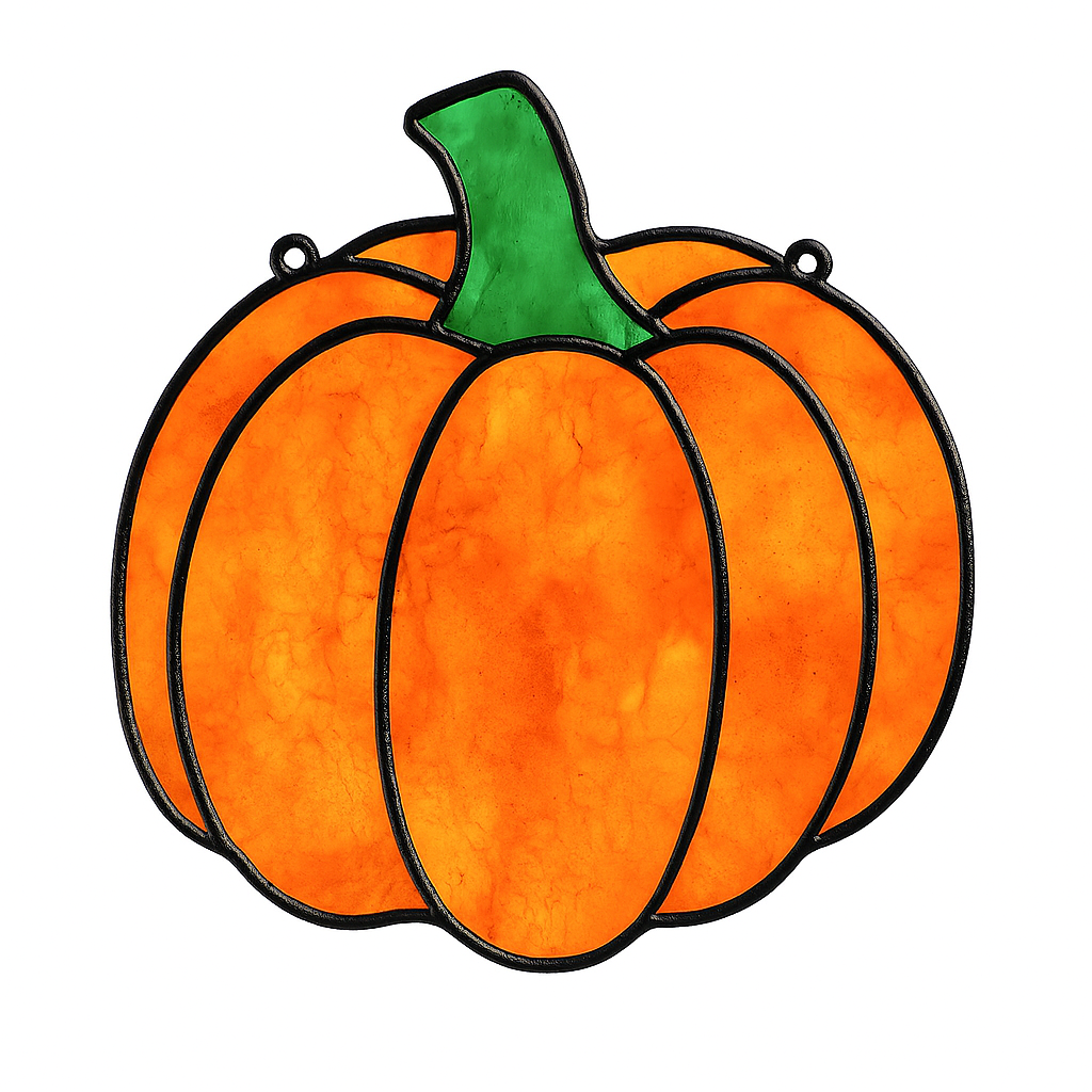 Pumpkin Unfinished Faux Stained-Glass Frame