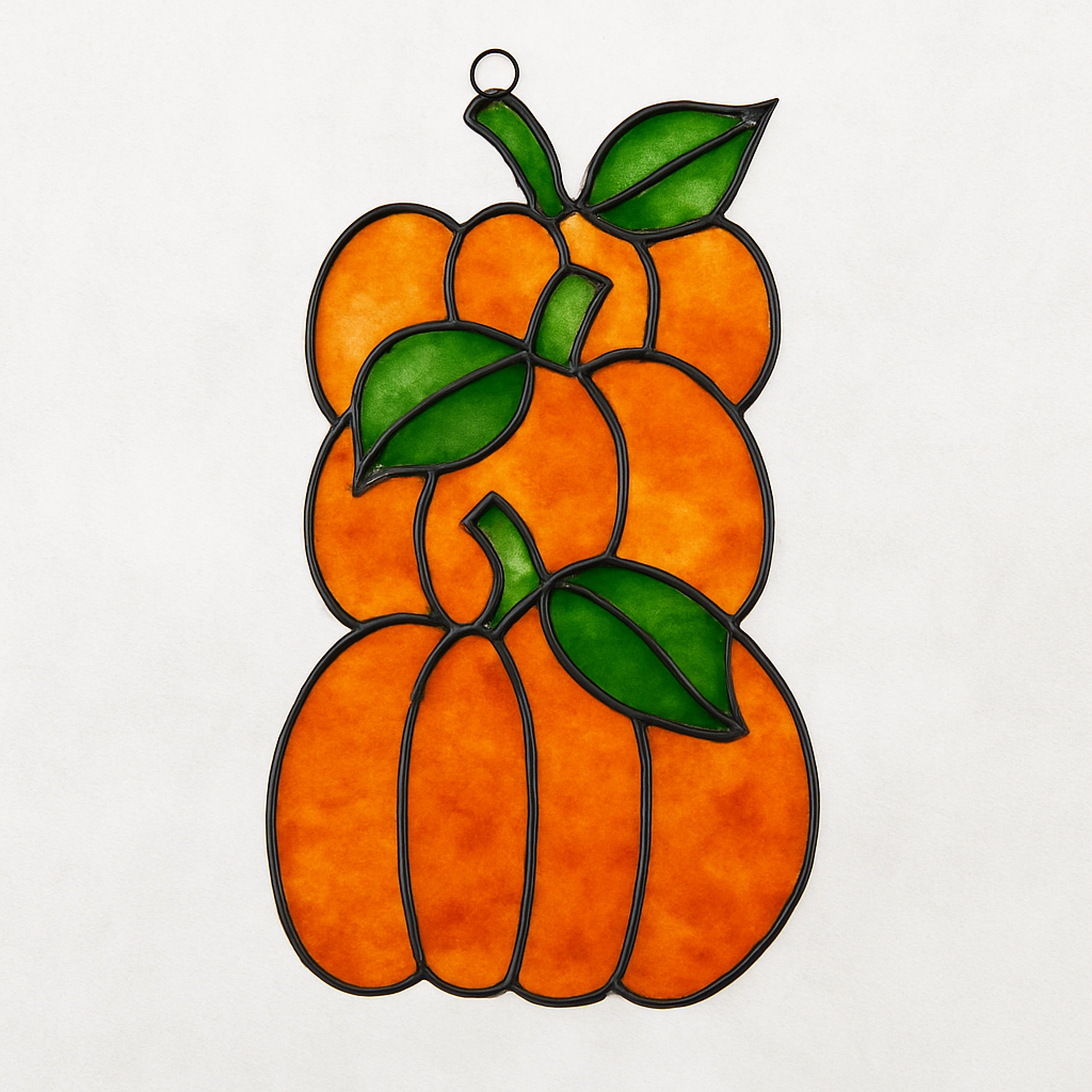 Pumpkin Unfinished Faux Stained-Glass Frame
